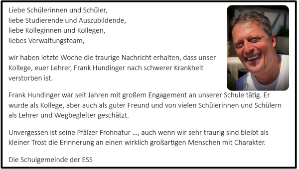 Frank Hundinger nach schwerer Krankheit verstorben